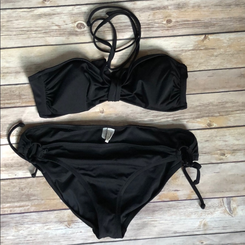J.Crew black strapless bikini - Top S, Bottom M